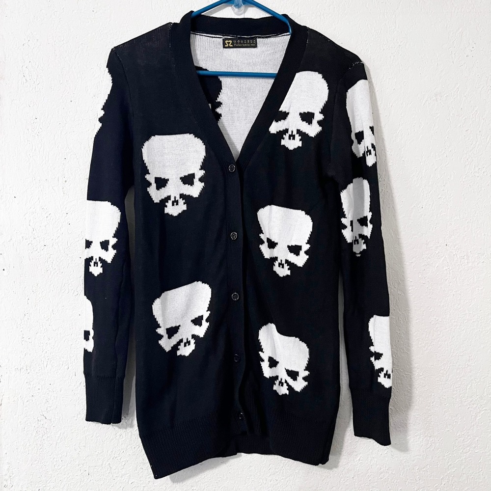 Black And White Skulls Cardigan